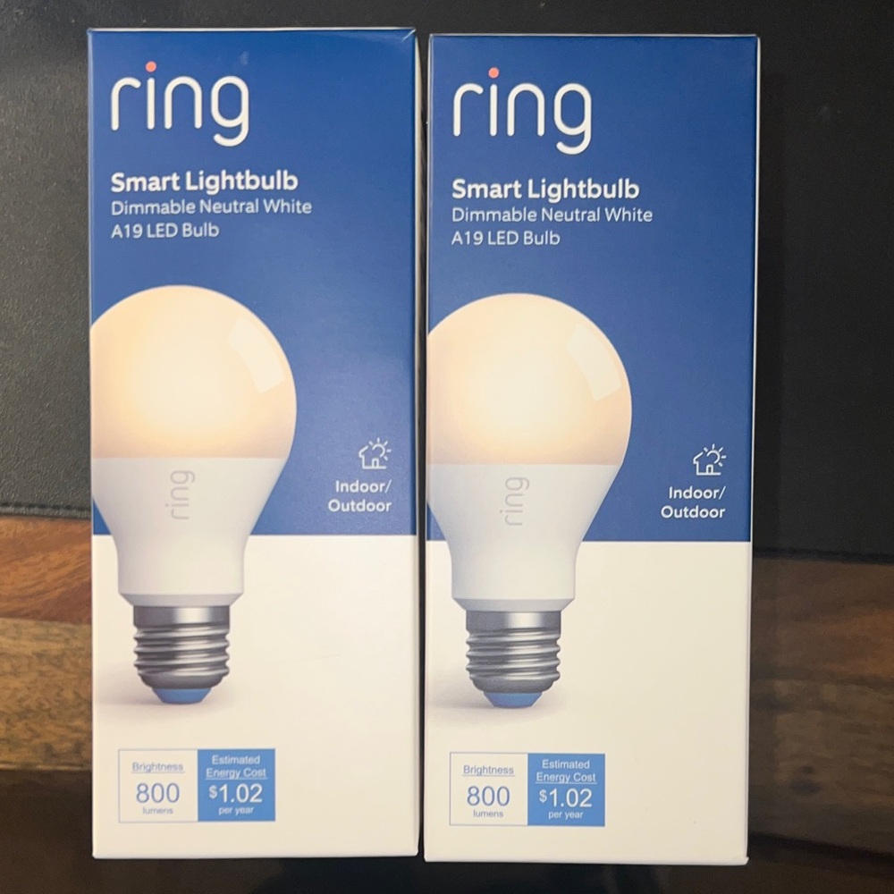 4 total, Ring A19 LED Smart Lightbulb - Neutral White